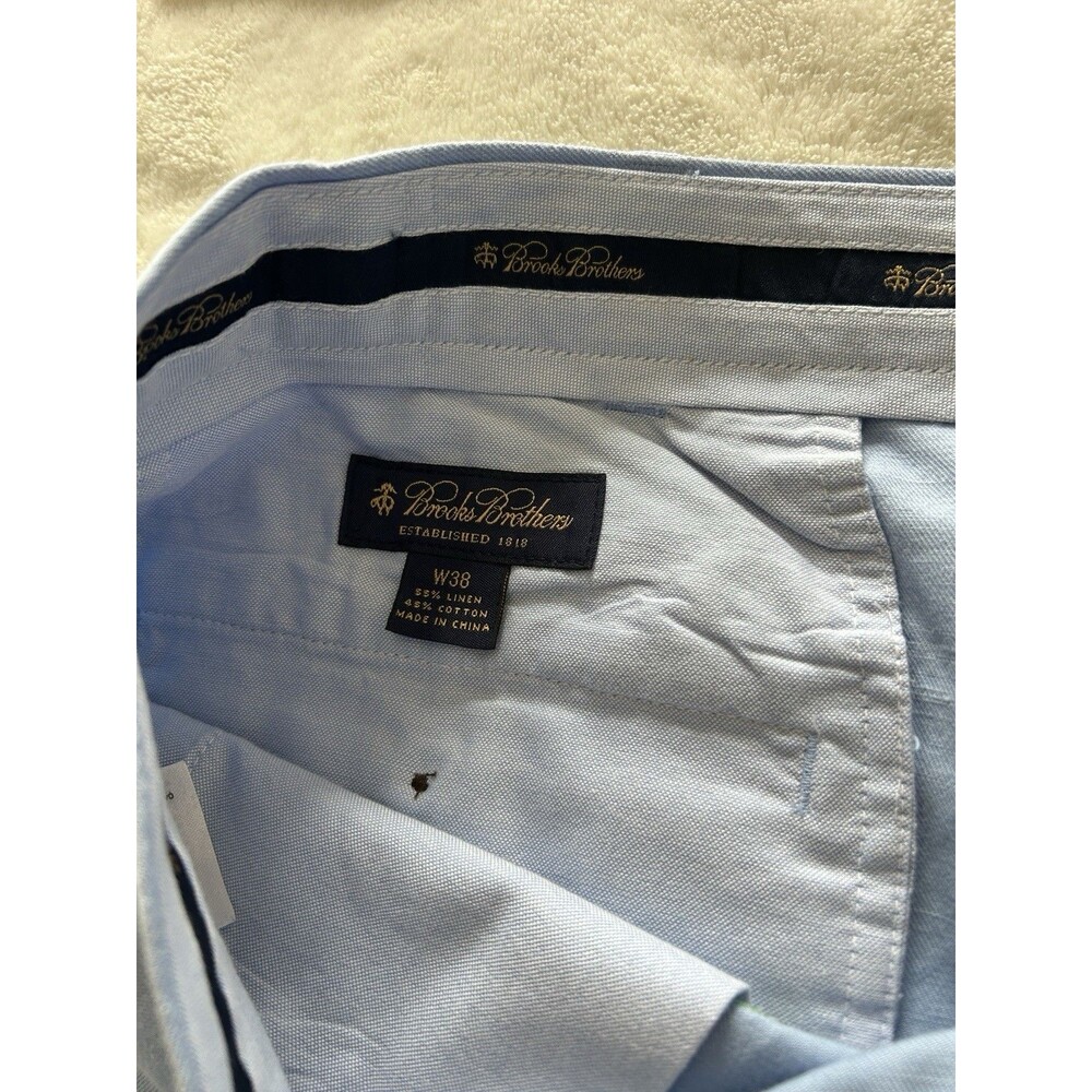 Brooks Brother Mens Shorts Size 38 Linen Blend Coastal Hamptons Cruise Novelty - Picture 8 of 10